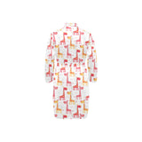 Giraffe Pattern Print Design 03 Men's Long Sleeve Belted Night Robe