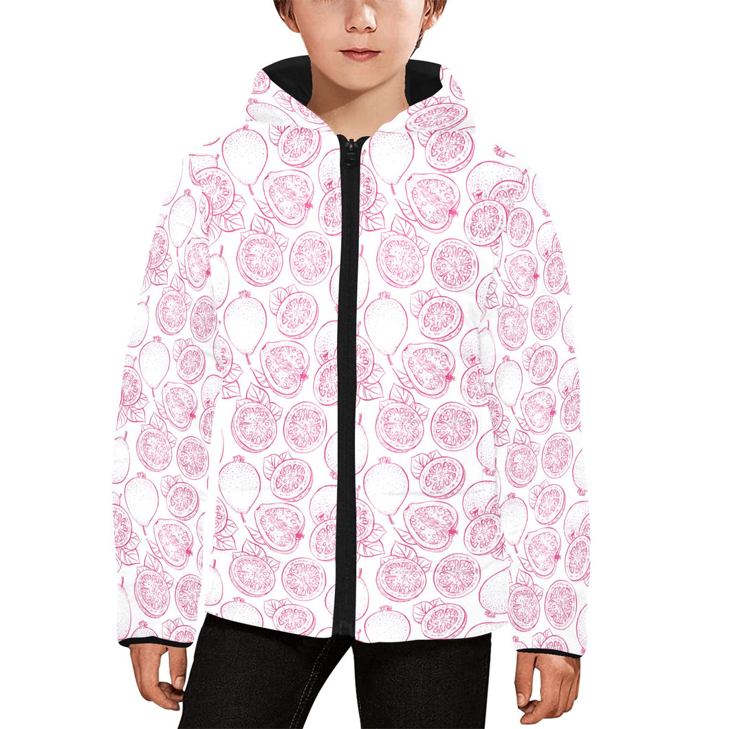 Sketch guava pattern Kids' Boys' Girls' Padded Hooded Jacket