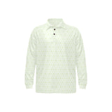 Cucumber pattern background Men's Long Sleeve Polo Shirt