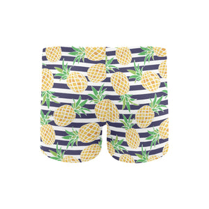 Pineapples pattern striped background Men's Swimming Trunks