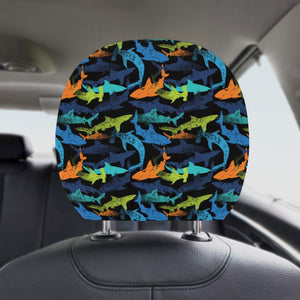 Colorful shark Car Headrest Cover