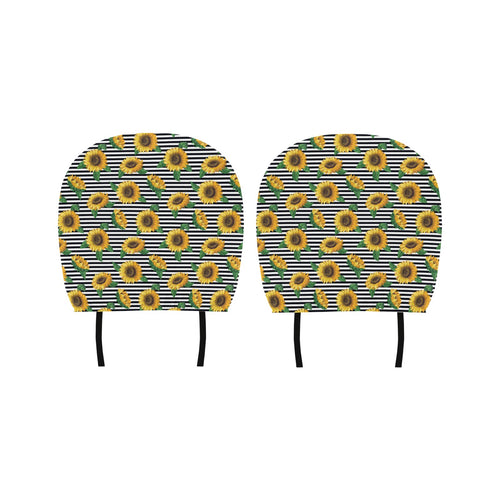 sunflowers ribbon background Car Headrest Cover