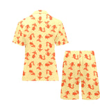 Goldfish Pattern Print Design 02 Men's V-Neck Short Pajama Set