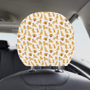 Golden Retriever Pattern Print Design 05 Car Headrest Cover