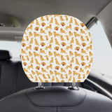 Golden Retriever Pattern Print Design 05 Car Headrest Cover