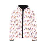 Giraffe Pattern Print Design 02 Kids' Boys' Girls' Padded Hooded Jacket