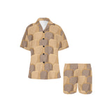 Bread Toast Pattern Print Design 04 Women's V-Neck Short Pajama Set