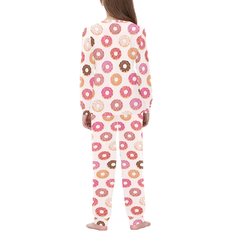 Colorful donut pattern Kids' Boys' Girls' All Over Print Pajama Set