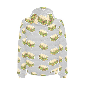 Sandwich Pattern Print Design 05 Men's Padded Hooded Jacket