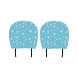 Snowflake pattern blue background Car Headrest Cover