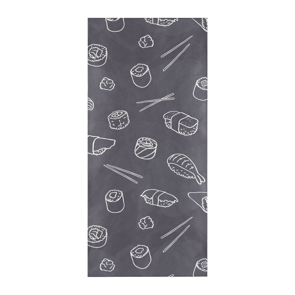 sushi pattern black background Beach Towel
