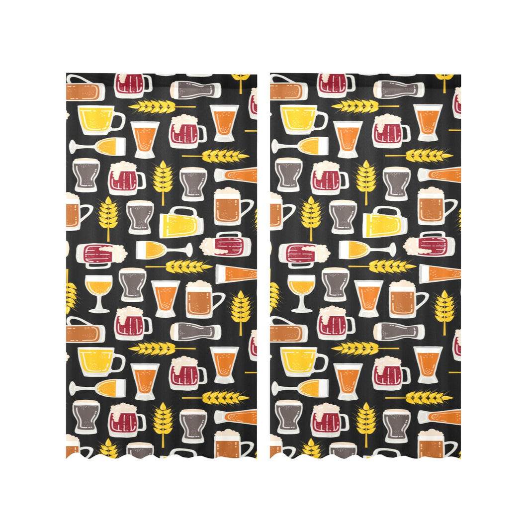 Beer type pattern Gauze Curtain