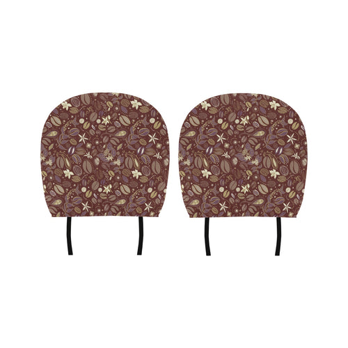 Coffee bean flower pattern Car Headrest Cover
