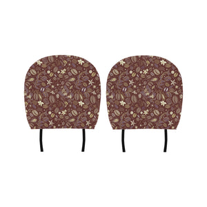 Coffee bean flower pattern Car Headrest Cover