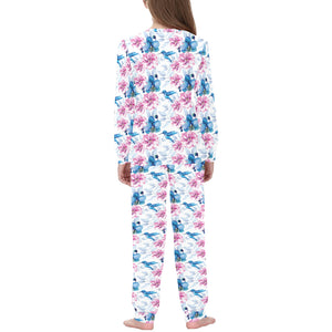 Hummingbird Pattern Print Design 02 Kids' Boys' Girls' All Over Print Pajama Set