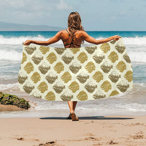 Lion Pattern Print Design 02 Beach Towel