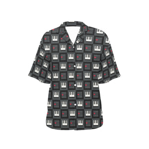 Piano Pattern Print Design 05 Women's All Over Print Hawaiian Shirt
