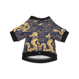 Gold dragon pattern All Over Print Pet Dog Round Neck Fuzzy Shirt
