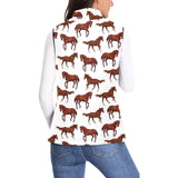Horses running pattern background Women's Padded Vest