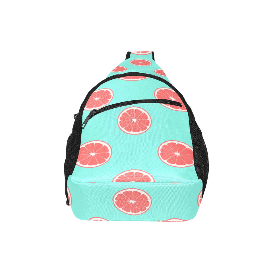 Grapefruit green background All Over Print Chest Bag