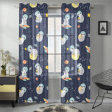 Cute sloth astronaut star planet rocket pattern Gauze Curtain