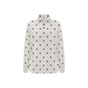 Dog Paws Pattern Print Design 03 Women's Long Sleeve Polo Shirt