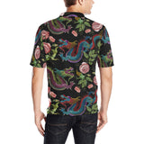 Dragons flower pattern Men's All Over Print Polo Shirt