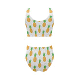 Pineapples pattern Chest Bowknot High Waisted Bikini Swimsuit