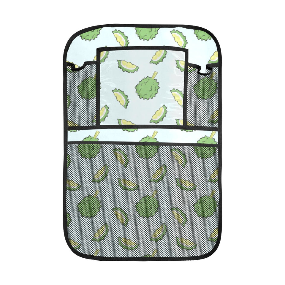 Durian pattern blue background Car Seat Back Organizer