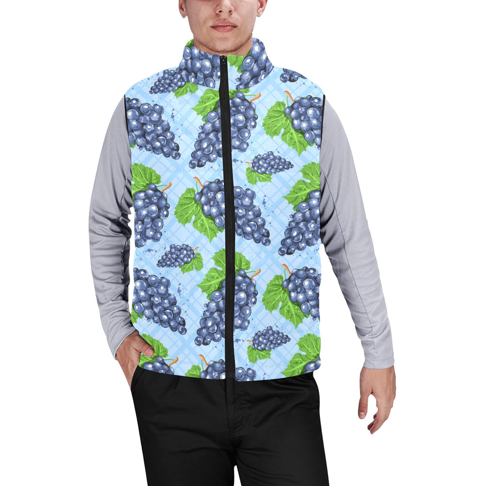 Watercolor grape pattern Men's Padded Vest