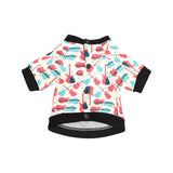 Red Blue guitar pattern All Over Print Pet Dog Round Neck Fuzzy Shirt