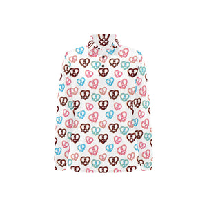 Pretzels Pattern Print Design 04 Women's Long Sleeve Polo Shirt