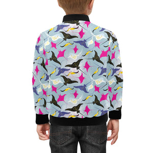 Stingray Pattern Print Design 01 Kids' Boys' Girls' Bomber Jacket