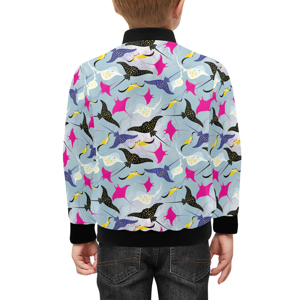 Stingray Pattern Print Design 01 Kids' Boys' Girls' Bomber Jacket