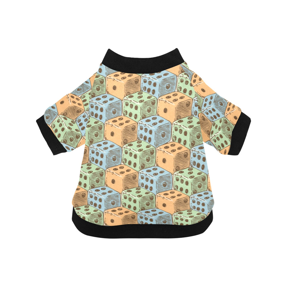 Dice Pattern Print Design 05 All Over Print Pet Dog Round Neck Fuzzy Shirt
