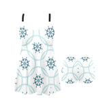 nautical steering wheel chain Chest Sexy Pleated Two Piece Swim Dress