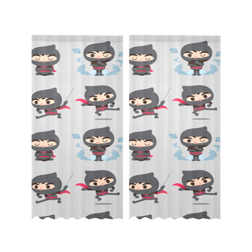 Cute ninja pattern Gauze Curtain