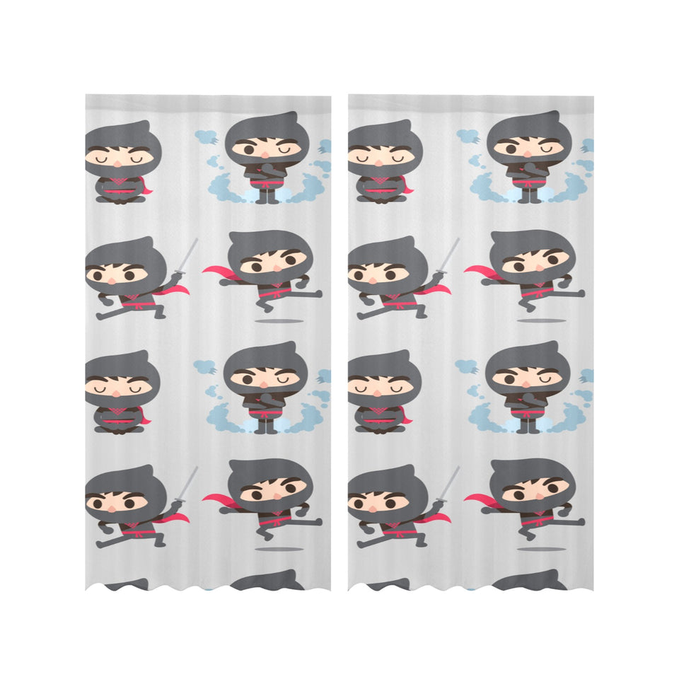 Cute ninja pattern Gauze Curtain