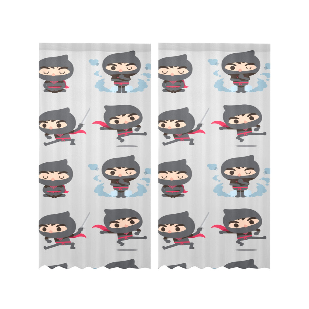 Cute ninja pattern Gauze Curtain