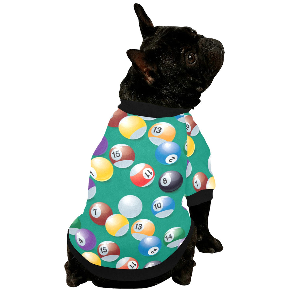 Billiard Ball Pattern Print Design 01 All Over Print Pet Dog Round Neck Fuzzy Shirt