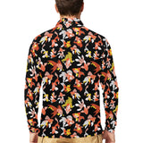 Goldfish Pattern Print Design 03 Men's Long Sleeve Polo Shirt