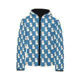Golden Retriever Pattern Print Design 03 Kids' Boys' Girls' Padded Hooded Jacket