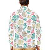 Colorful shell pattern Men's Long Sleeve Polo Shirt