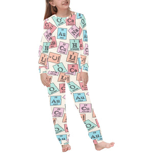 Chemistry Periodic Table Pattern Print Design 02 Kids' Boys' Girls' All Over Print Pajama Set