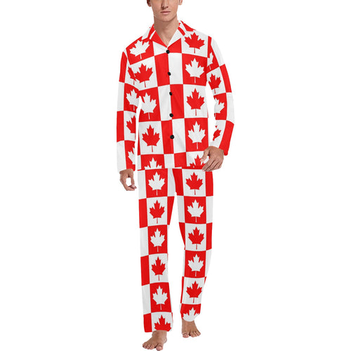 Canada Pattern Print Design 05 Men's Long Pajama Set