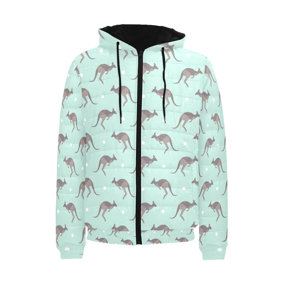 Kangaroo pattern background Men's Padded Hooded Jacket
