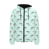 Kangaroo pattern background Men's Padded Hooded Jacket
