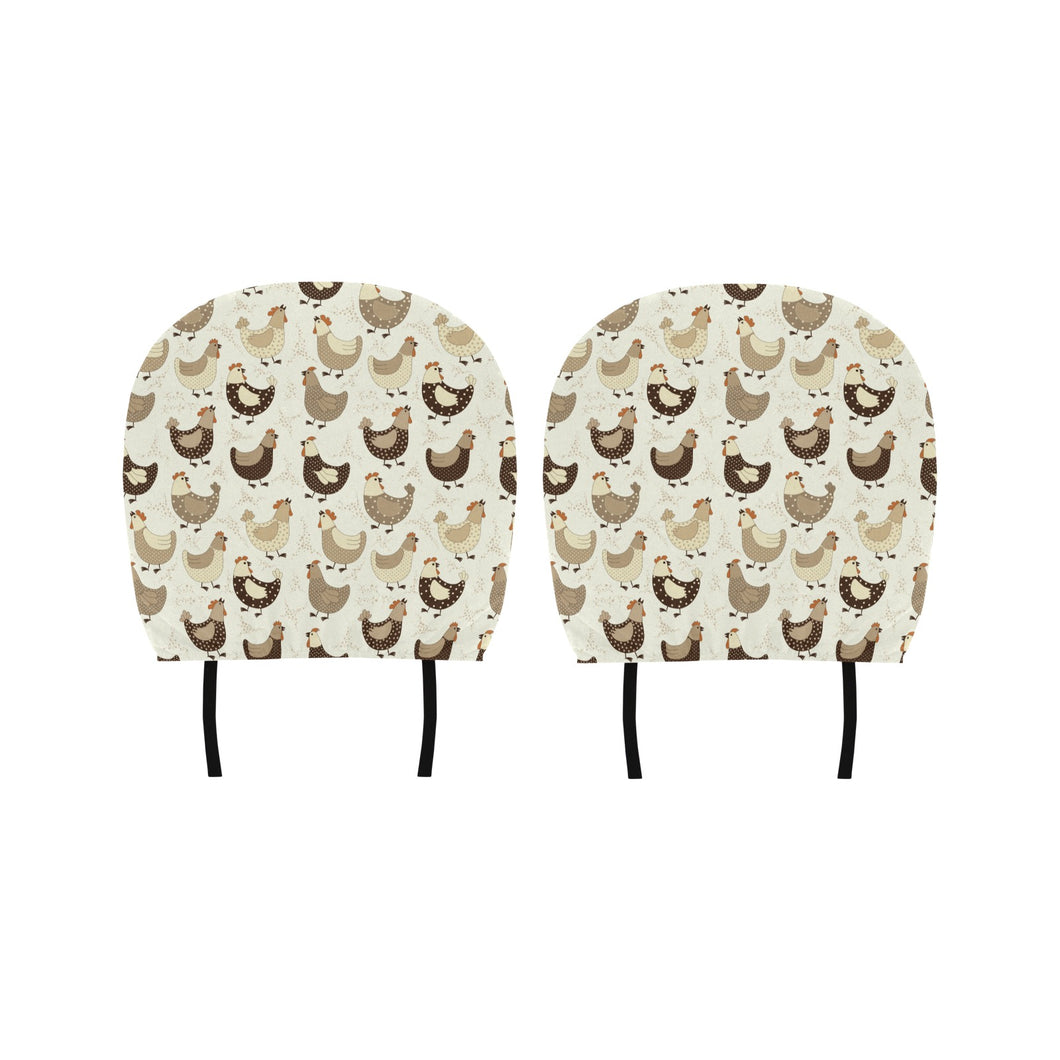 Cute rooster chicken cock Car Headrest Cover