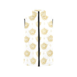 Gold Ornamental lotue waterlily symbol pattern Men's Padded Vest