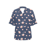 Tea pots Pattern Print Design 04 Women's All Over Print Hawaiian Shirt